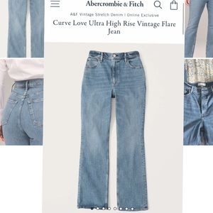 Abercrombie Curve Love Ultra High Rise Vintage Flare Jeans